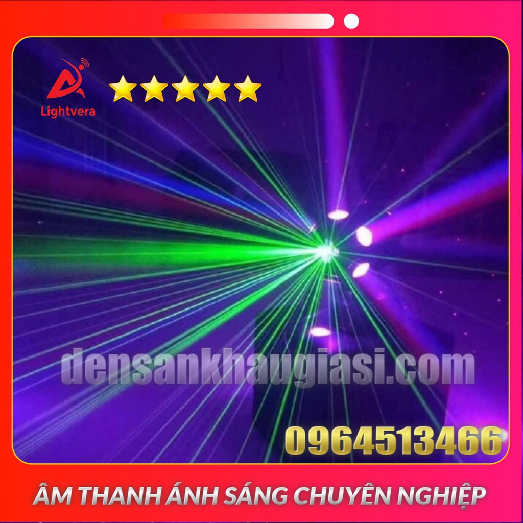 Đèn Moving Head Đảo Đôi Laser Quay 360 Độ Có Laser Dành Cho Karaoke Phòng Bay