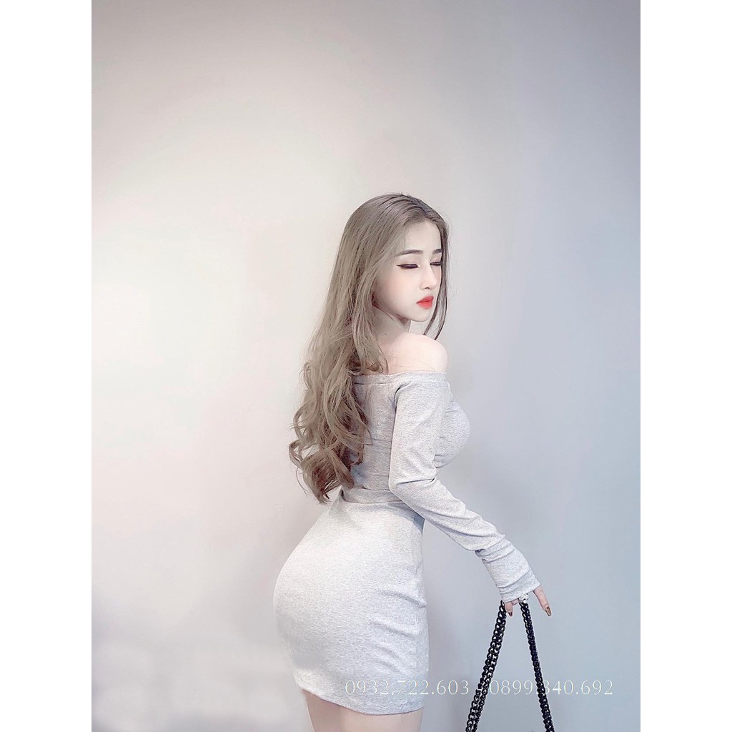 Đầm Body Tay Dài Sexy Khoét Ngực | BigBuy360 - bigbuy360.vn