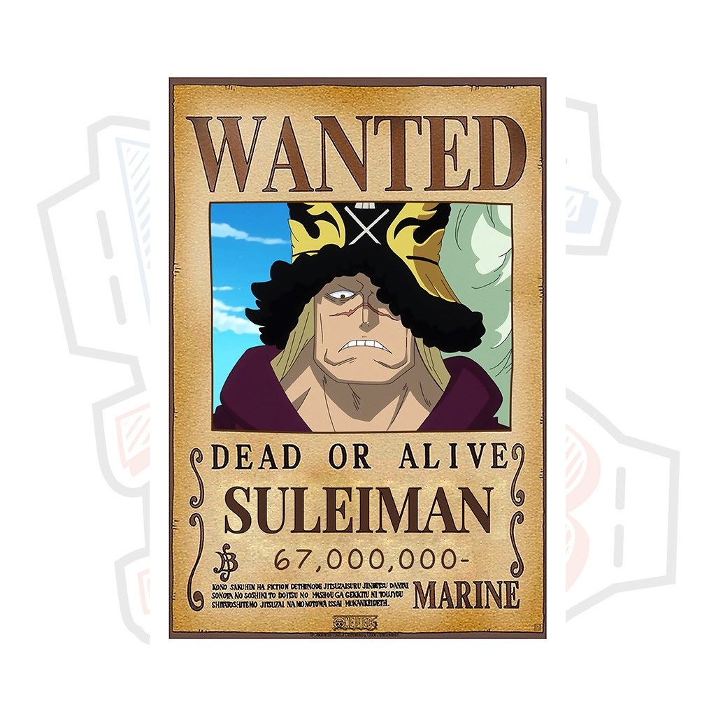 Poster truy nã Suleiman (Hạm đội Mũ Rơm) - One Piece