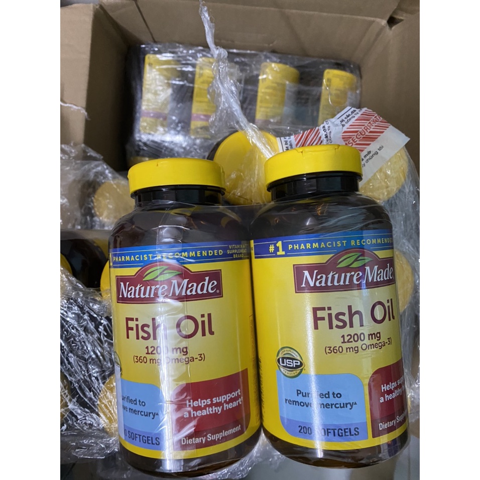Dầu Cá Omega Mỹ Nature Made Fish Oil 1200mg Hàm lượng cao Omega 3 Hộp