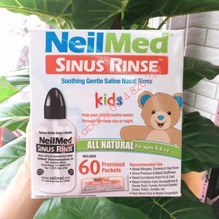 Bộ rửa mũi Neilmed trẻ em (1 bình 120ml + 60 gói muối)