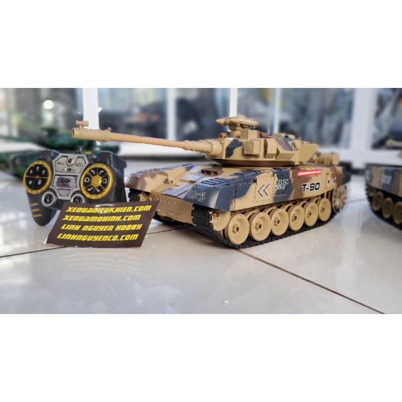 Xe tăng điều khiển từ xa Russian T90 bắn , tạo khói , xích cao su.tỉ lệ 1.18