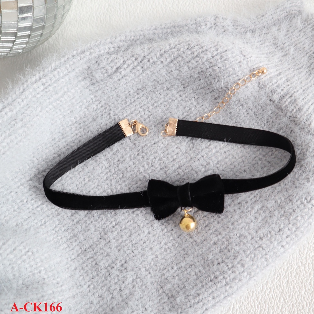 Choker 2022 nhung kiểu nơ xinh A-CK166-167