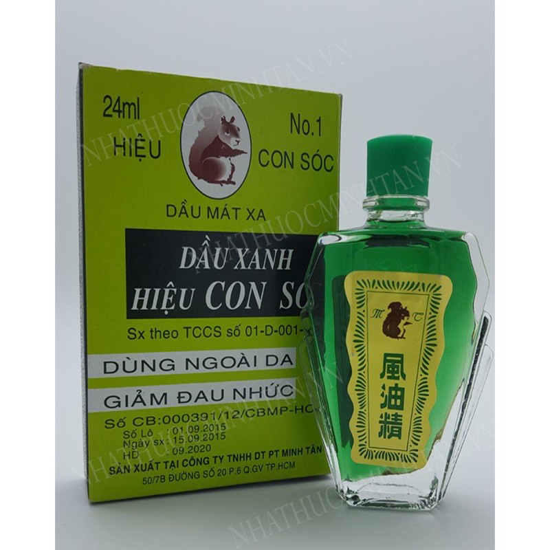 Dầu gió xanh hiệu con sóc 24ml