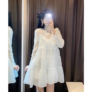 (Ảnh Thật- Có sẵn ) Đầm dây trắng xoè