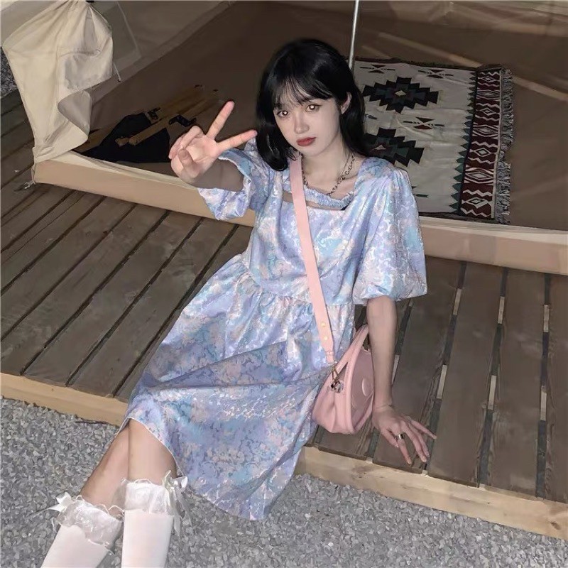 GINNA DRESS Đầm xoè hoạ tiết hoa xinh xắn phong cách ulzzang SAM SAM BOUTIQUE