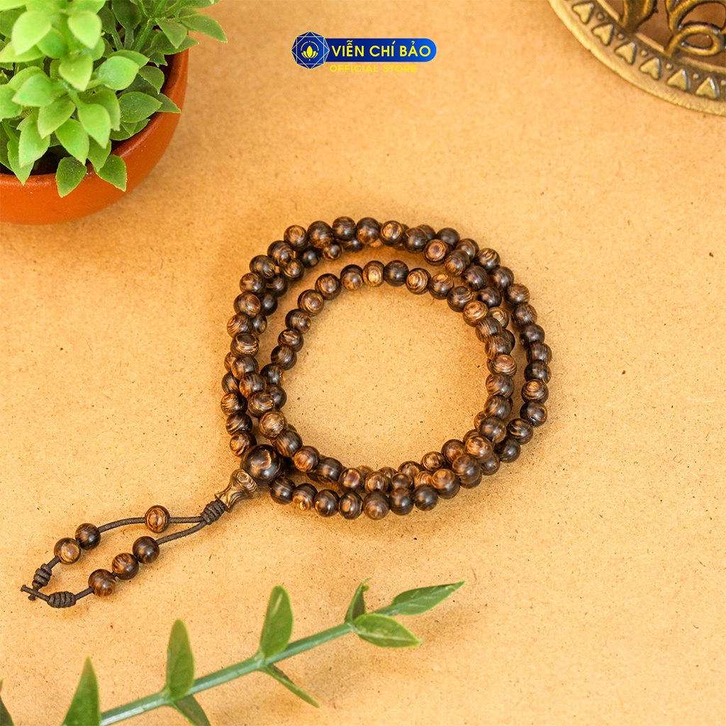 Chuỗi vòng tay trầm hương sánh chìm 108 hạt 4mm thời trang phụ kiện trang sức Viễn Chi Bảo V000764-4