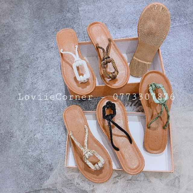 LOVIIECORNER-DÉP THỜI TRANG QUẢNG CHÂU DÂY MẢNH QUAI KẸP - DÉP BỆT ĐẾ NÂU KHÓA VUÔNG XỎ NGÓN-D191227 | BigBuy360 - bigbuy360.vn