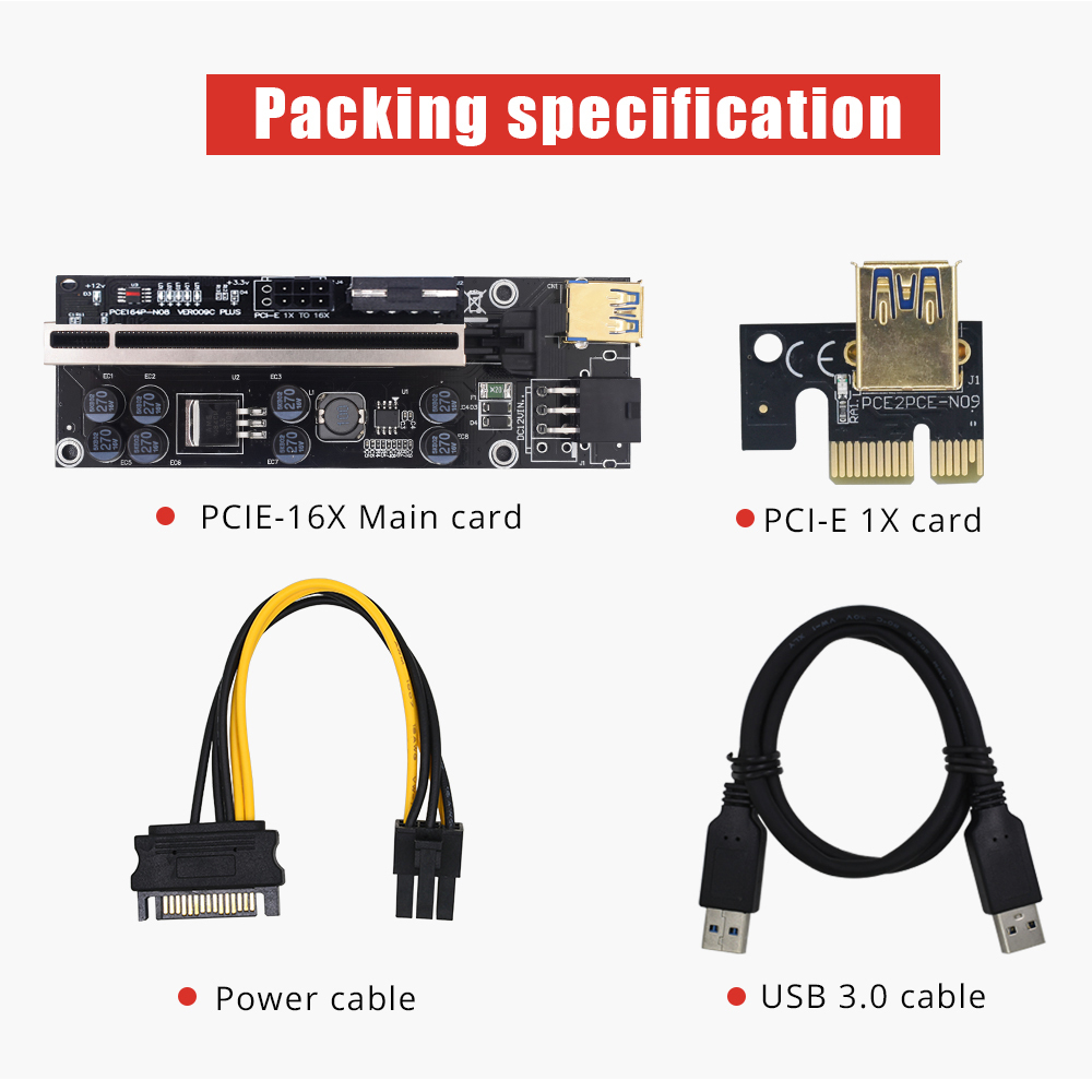 Card Chuyển Đổi Pci-E Pcie 009c Plus Sang Usb 3.0 Sata Sang Usb 3.0 Kèm Cáp 6pin 1x 16x