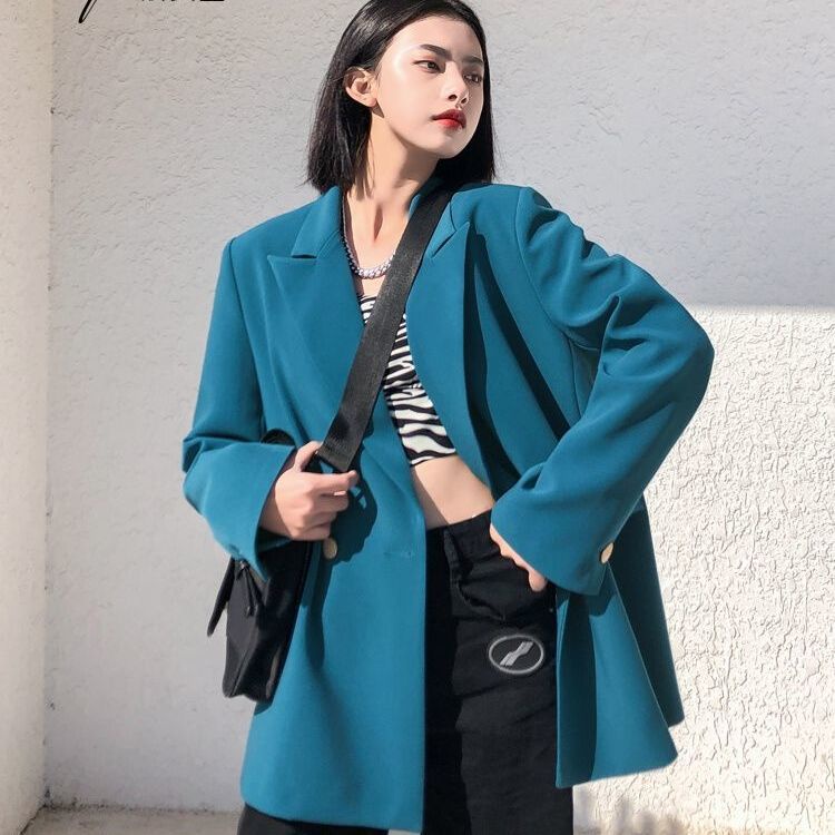 Áo Khoác blazer Dáng Rộng Cỡ Nhỏ Phong Cách Hàn Quốc / Hồng Kông Cổ Điển Thời Trang Xuân Thu 2022 Mới Cho Nữ