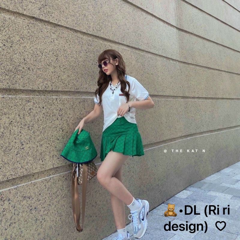 Set Chân Váy Xếp Ly Và Áo Gucci Dễ Thương Baby Ảnh Thật | BigBuy360 - bigbuy360.vn