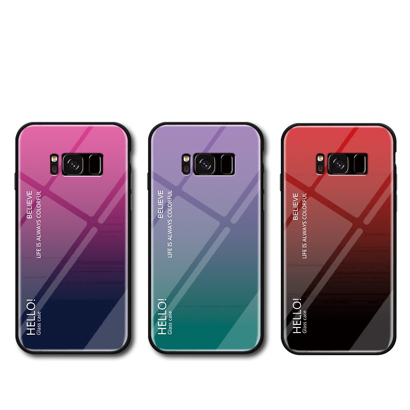 Ốp lưng điện thoại phối mặt kính cường lực dành cho Samsung S8 Plus | BigBuy360 - bigbuy360.vn