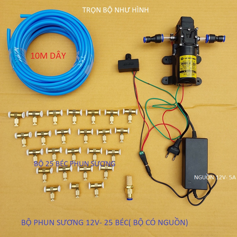 COMBO bộ tưới lan , phun sương, làm mát  từ 5 béc đến 30 béc , bộ có chiết áp điều chỉnh lượng nước