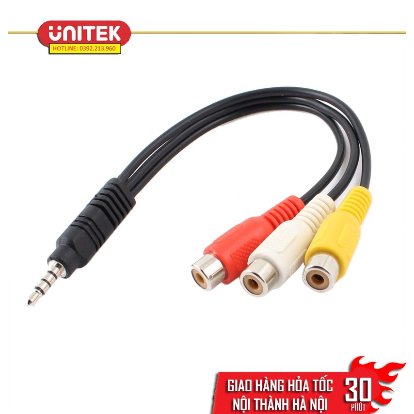 CÁP CHUYỂN TỪ CỔNG 3.5MM SANG AV HOA SEN(VIDEO + AUDIO)