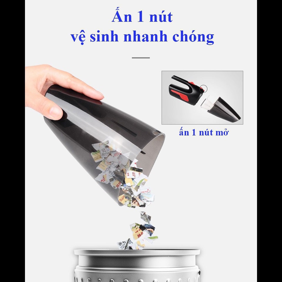 [BH 1 NĂM] Máy hút bụi oto, Máy hút bụi mini cầm tay cho xe hơi CHÍNH HÃNG công suất 120W, Cắm tẩu 12V - Bảo hành 1 năm