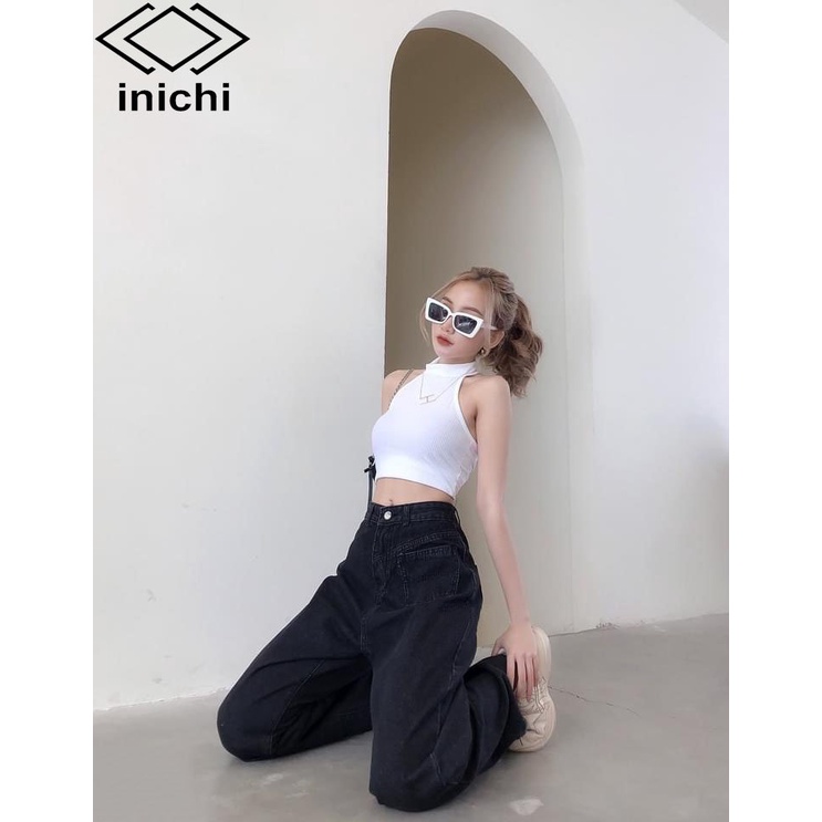 Quần jean nữ INICHI Q872 ống rộng 1 túi vải jean cao cấp chất đẹp | BigBuy360 - bigbuy360.vn