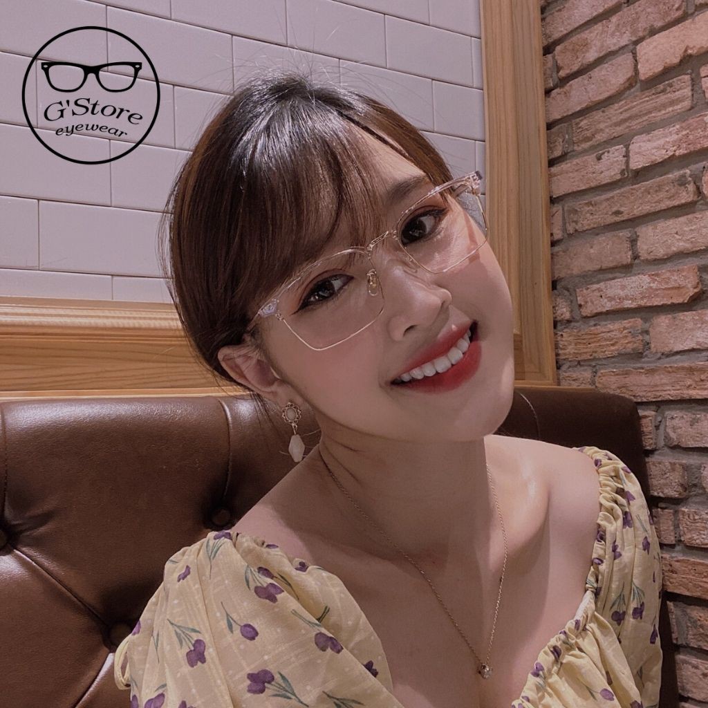 Kính Gọng Cận Mắt Vuông Nhựa Dẻo Bền Đẹp 2723 Gstore