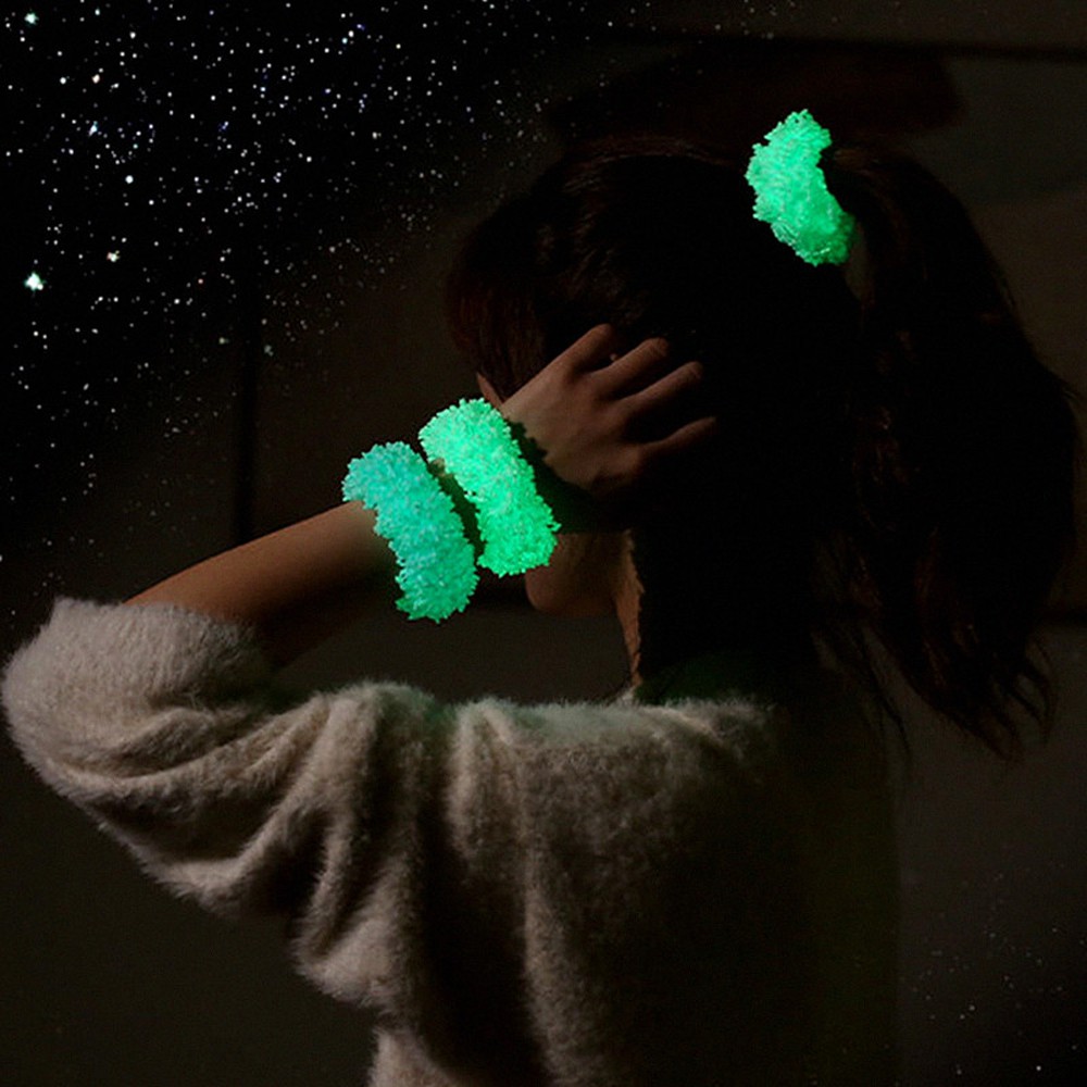 Dây Buộc Tóc Phối Lông Phát Sáng Nhiều Màu Thời Trang Cho Nữ