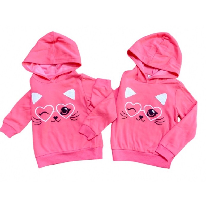 Áo Hoodie Mèo VnXk Bé Gái 1 đến 7 tuổi