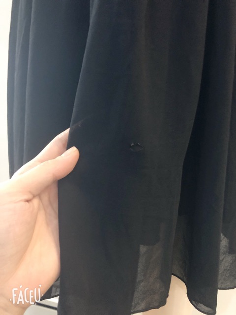 Đầm voan dáng xòe đen tay ngắn combo