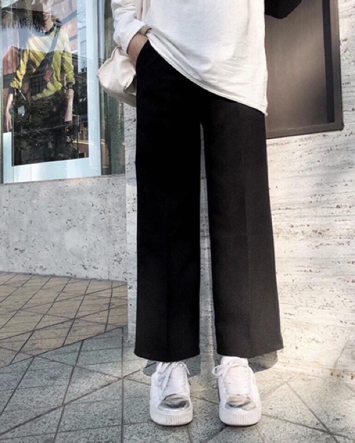 ( CÓ ẢNH THẬT ) Quần CULOTTES dài đen có size | BigBuy360 - bigbuy360.vn