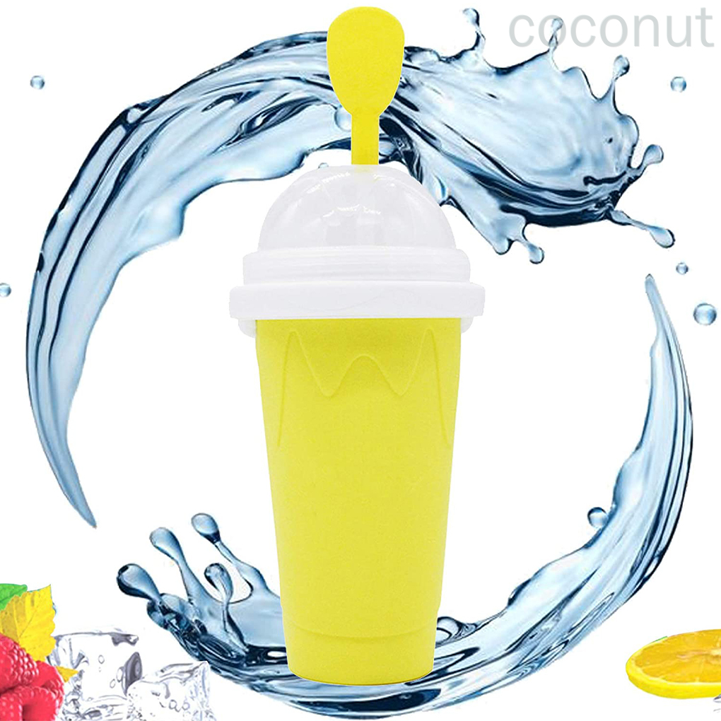 Ly silicon thiết kế có gắn thìa làm sinh tố kem tuyết/smoothie/kem/đá bào DIY