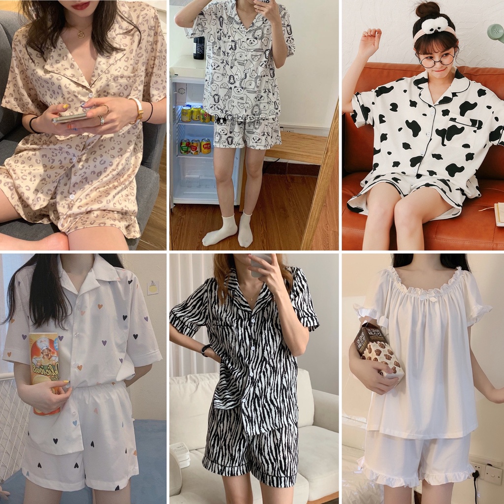 Bộ đồ ngủ nữ ngắn tay dễ thương, pijama set mặc nhà mùa đông, iBra's store A7