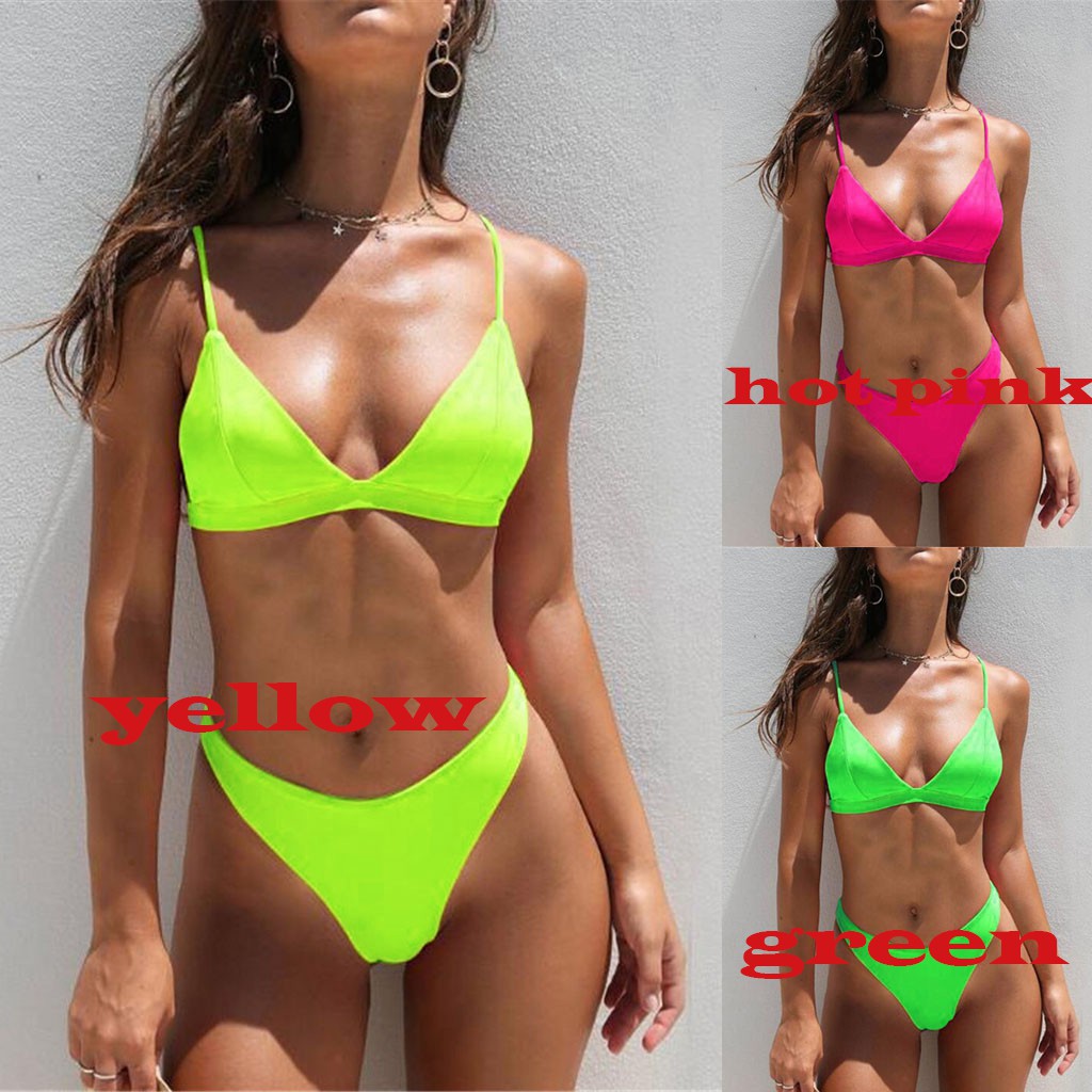 Bộ bikini hai mảnh khoét hông cao có đệm nâng ngực quyến rũ dành cho nữ | BigBuy360 - bigbuy360.vn