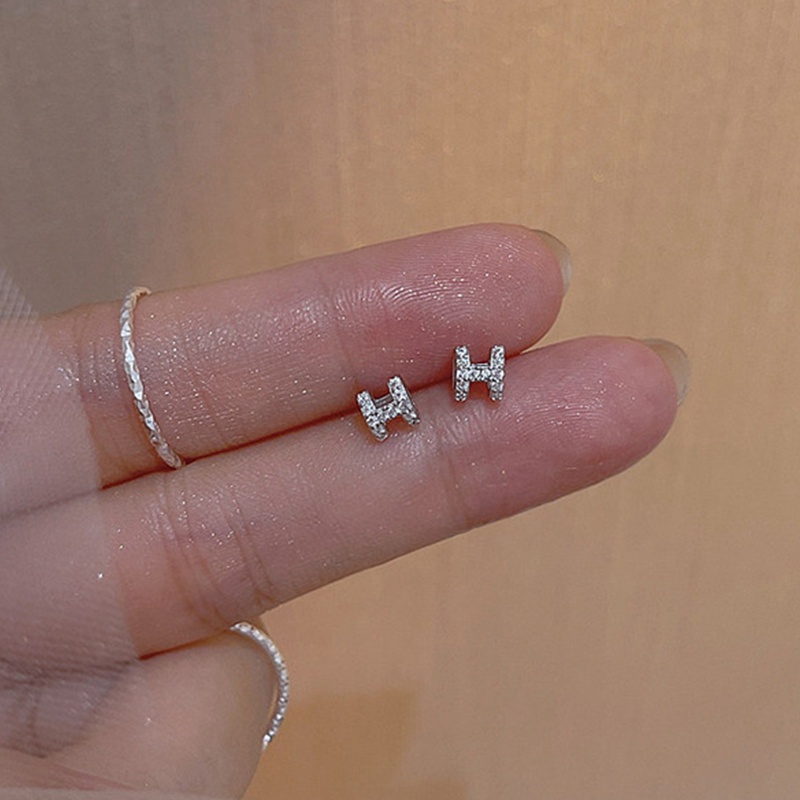 Bông Tai Chữ H Mini Bằng Bạc 925