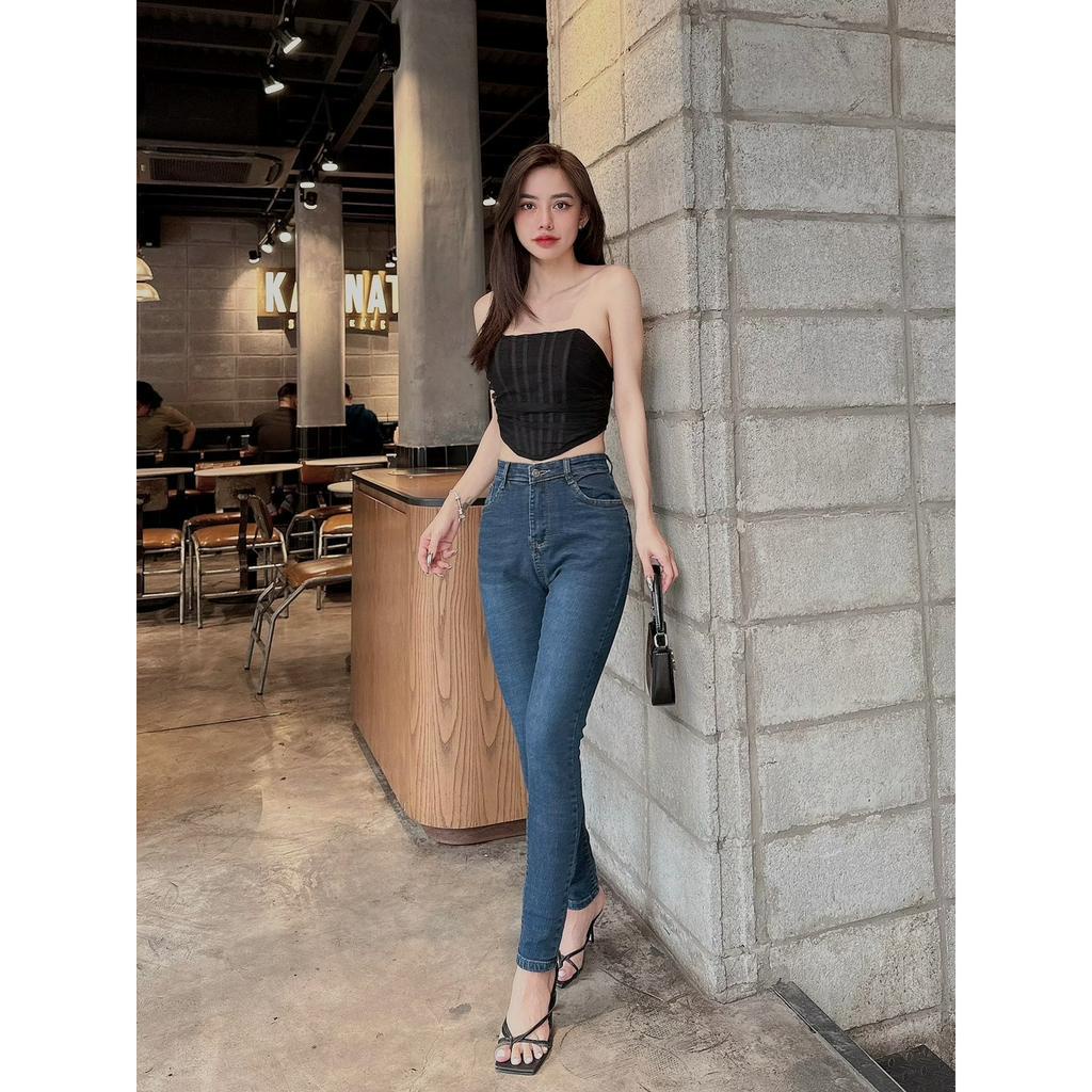 Quần jean nữ ống đứng, Quần bò nữ dáng ôm hot trend 2023 QJ39