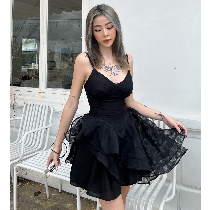 đầm nữ dạo phố thiết kế lucie.brandvn - jumpsuit luice 05 màu đen