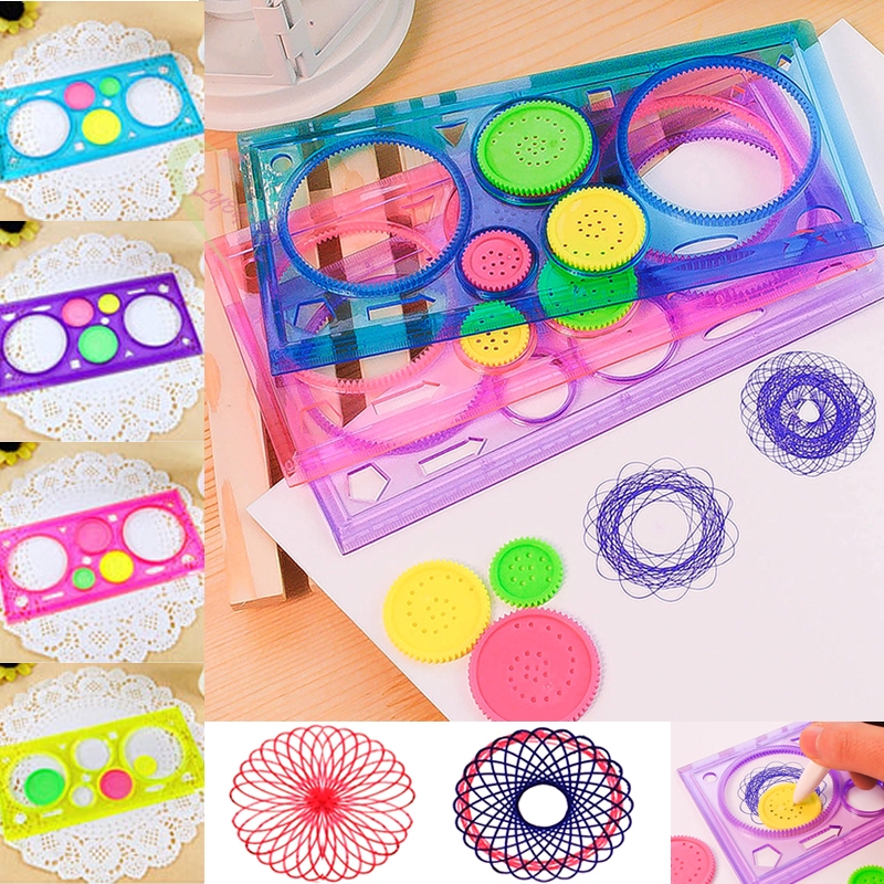 Painting Multi-function Interesting Puzzle Spirograph Children Drawing Plastic Ruler Can Improve Start Work Ability