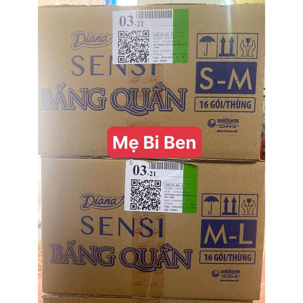 Combo 10 gói Băng Vệ Sinh Diana ban đêm dạng quần size M-L, 2 chiếc/1 túi