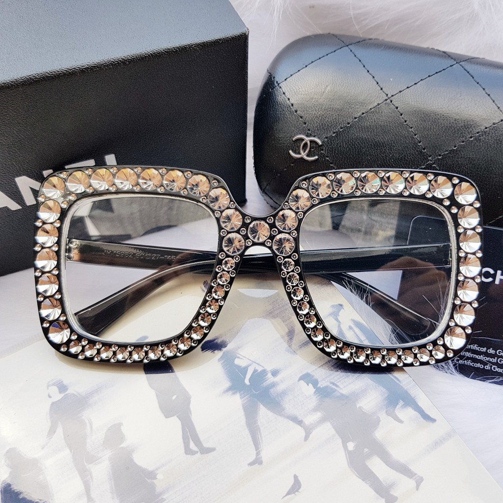 Mắt kính đính đá Mỹ Tâm siêu hot❤️FREESHIP❤️gọng kính mát nữ thời trang AH258