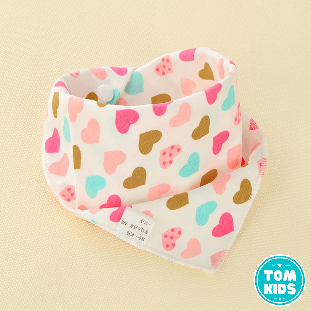 Khăn Tam Giác Quàng Cổ Cho Bé, Khăn Có Cúc Bấm Chất Liệu COTTON Cho Bé Yêu Mã PK-002