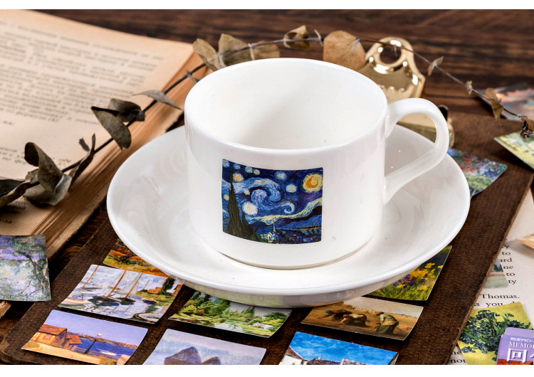 Hộp 45 nhãn dán kiểu retro sáng tạo trang trí nhật ký