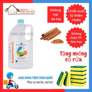 Nước rửa chén bát Layer Clean Hương Quế can 5Lit - Tặng miếng mút cọ rửa cao cấp