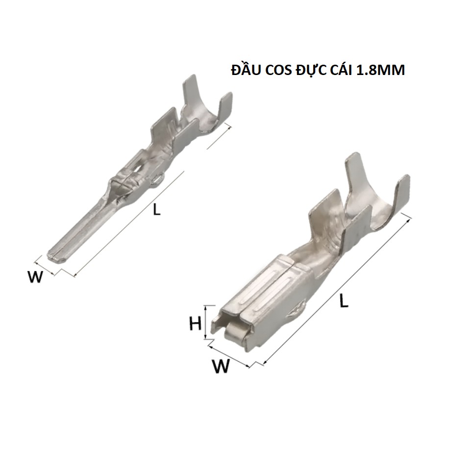 Đầu cos đực cái loại 1.8 mm (#1.8mm) (dành cho đầu nối 1.8mm như hình)