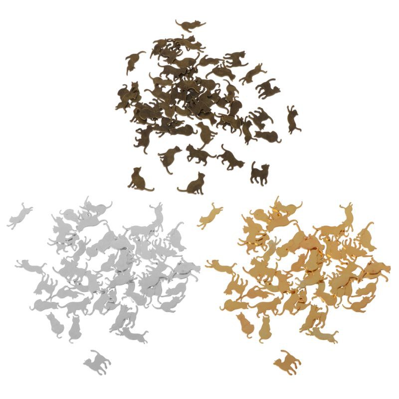 500 Mặt trang sức hình mèo con bằng kim loại dễ thương xinh xắn