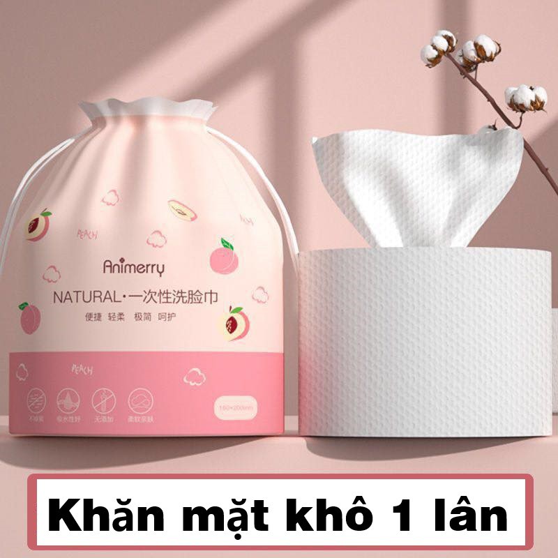 Khăn Mặt Khô Tẩy Trang Dùng 1 Lần Lau Khô, Lau Ướt - Giấy Lau Mặt Dùng Một Lần