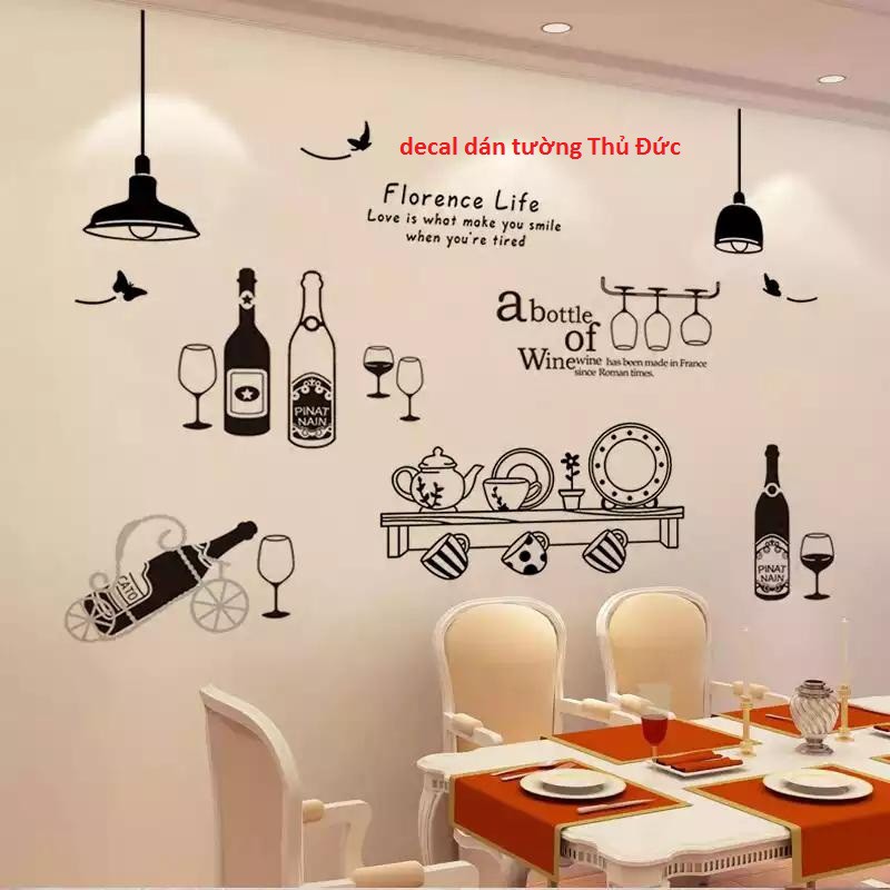 decal dán tường trang trí bếp ăn