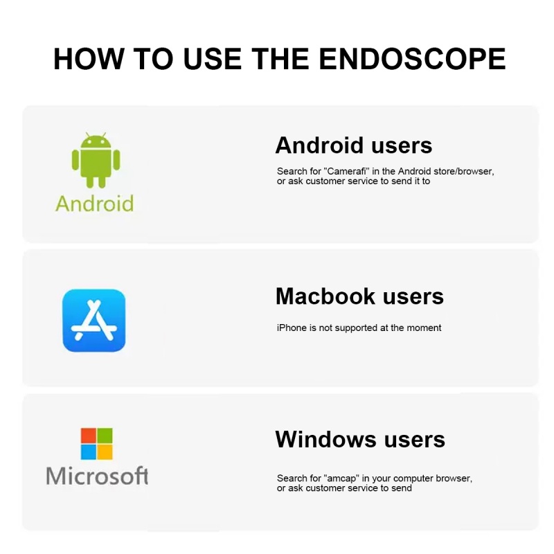 Camera nội soi HdoorLink 7mm chống thấm nước IP67 với 6 bóng LED có thể điều chỉnh cổng Micro USB