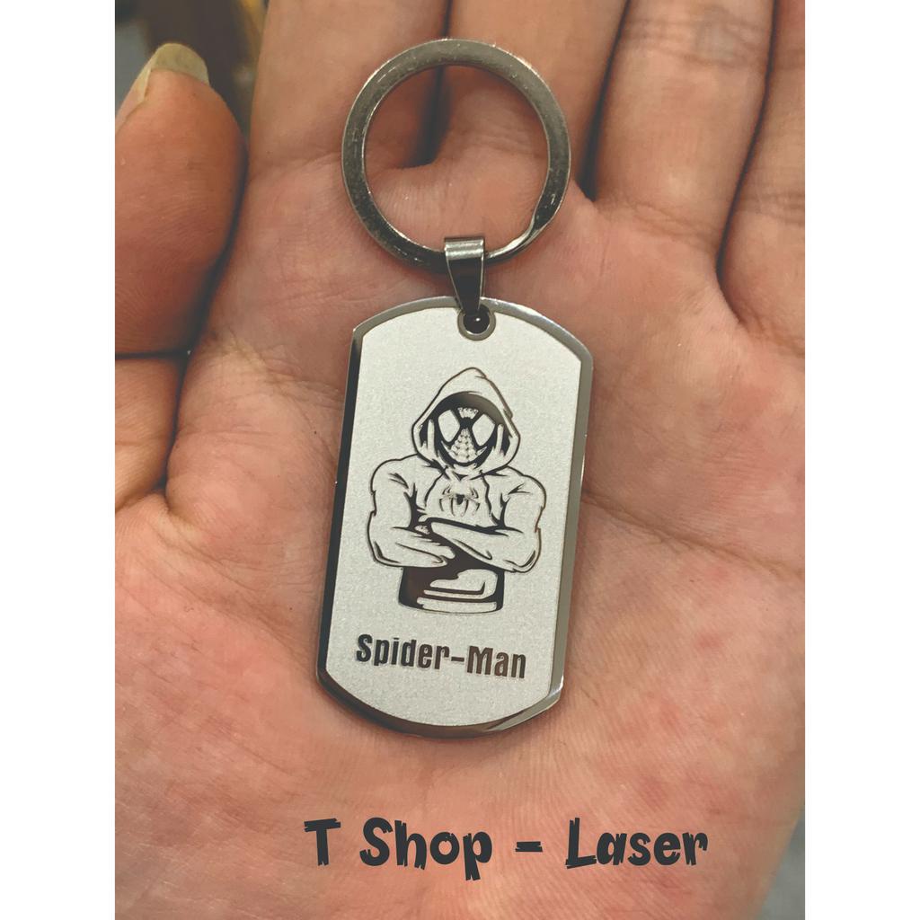 Móc khóa inox khắc laser theo yêu cầu, Móc khóa khắc hình theo yêu cầu