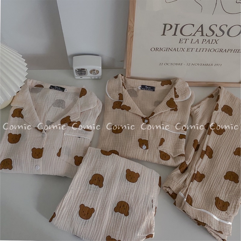 Pijama muslin COMIC - tay dài quần dài | BigBuy360 - bigbuy360.vn