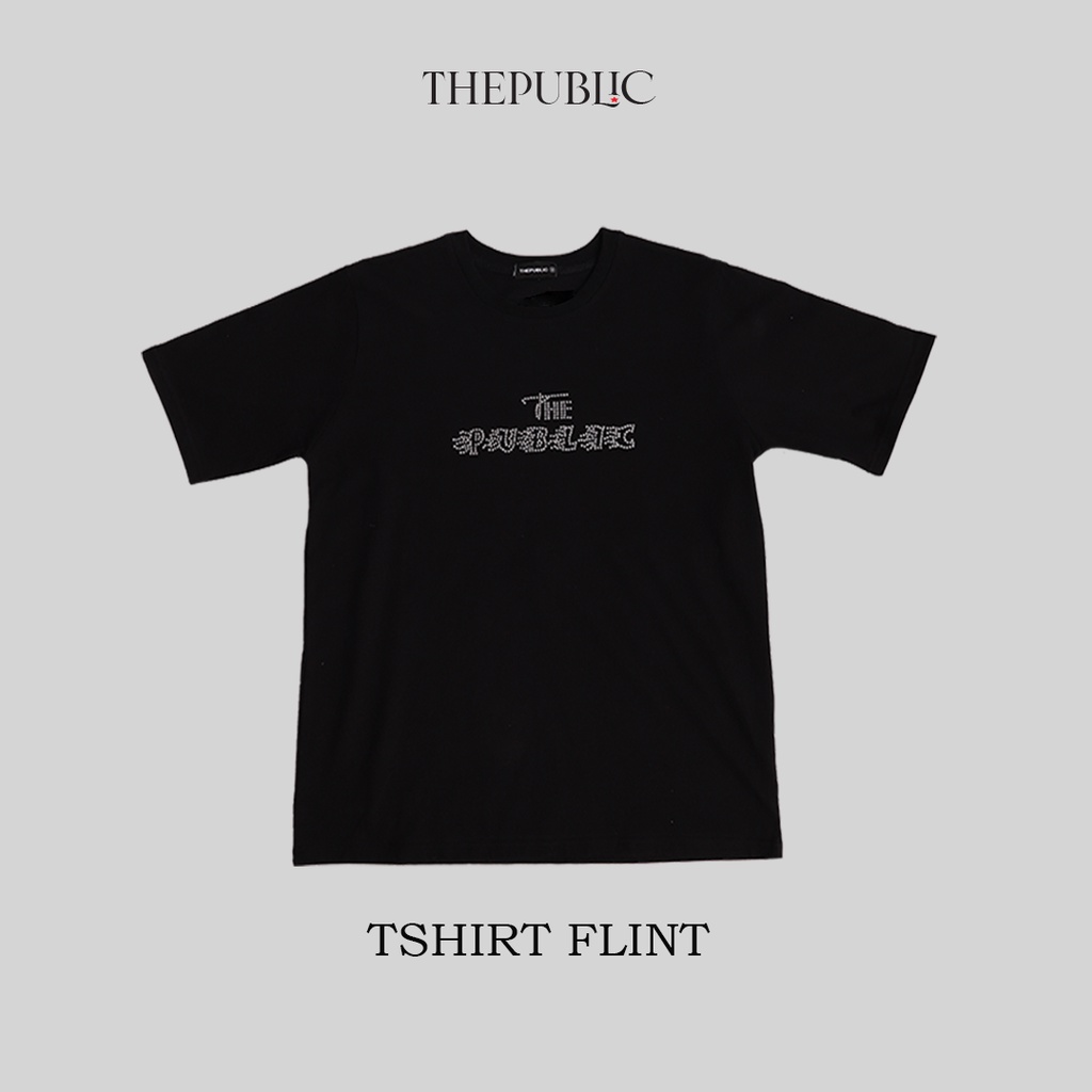 Thepublic "Flint tshirt  signature" áo phông đính đá cao cấp