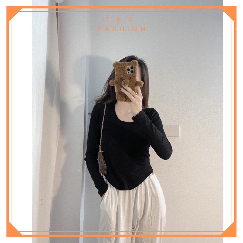 ✨BÁN SỈ✨ Áo Thun Nữ Dài Tay Cổ Tròn Đuôi Tôm