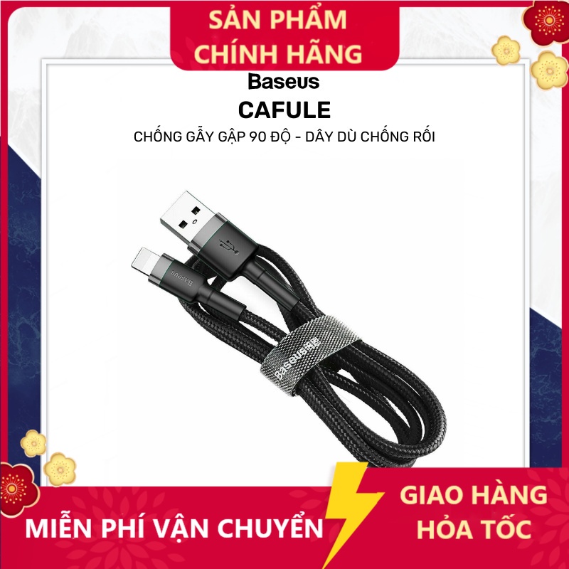 Cáp Sạc Nhanh Chống Đứt Gãy BASEUS Cafule Dây Dù Dài 1m/2m Dành Cho  6 Plus 6s Plus 7 Plus 8 Plus X Xsmax Xr