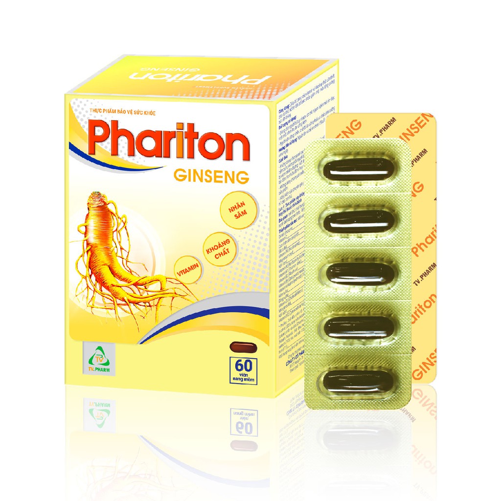 Thực phẩm bảo vệ sức khỏe PHARITON GINSENG - Bổ sung Vitamin, Khoáng chất và Nhân sâm cho cơ thể (60 viên) | Thế Giới Skin Care