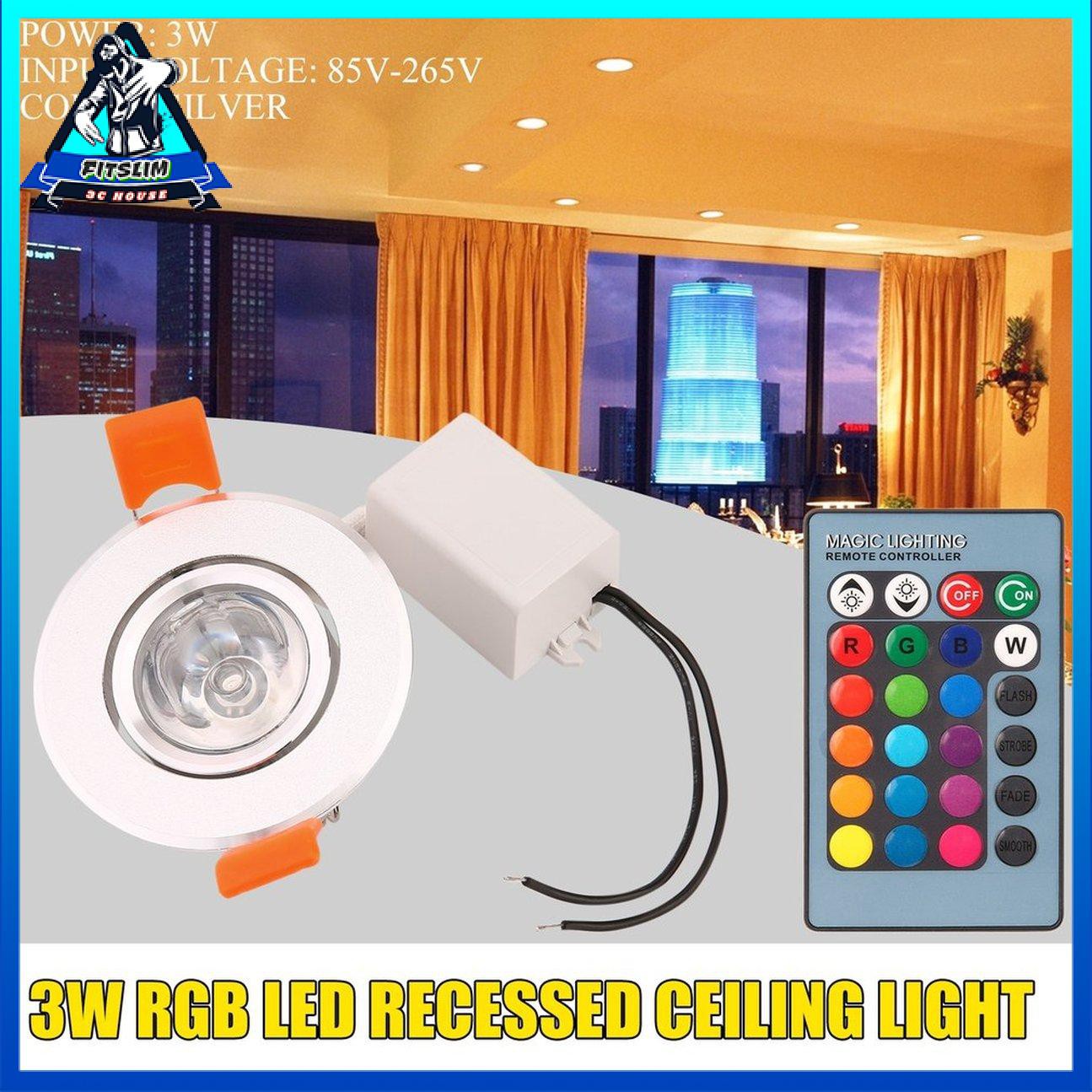 Đèn LED âm trần 3W RGB LED Đèn chiếu sáng âm trần Đèn chiếu sáng không có tia UV hoặc tia hồng ngoại