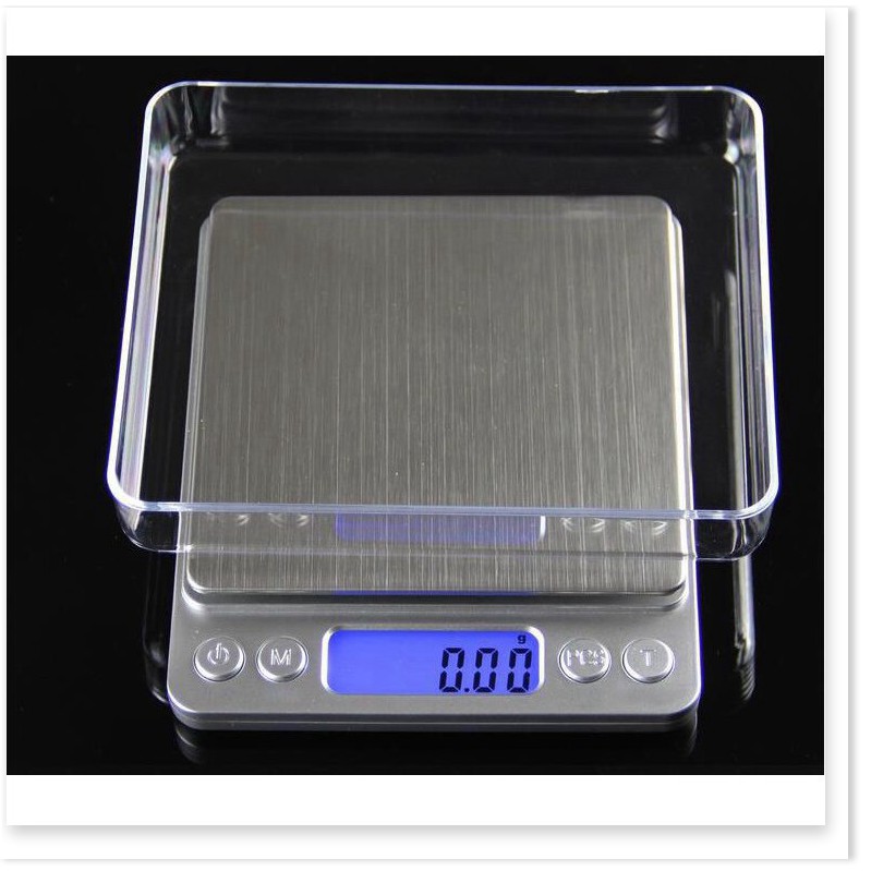 Cân Tiểu Ly Điện Tử Platform 1Kg , Hoặc 3kg (Tặng 2 Khay Nhựa), Cân Điện Tử Mini Inox I-2000